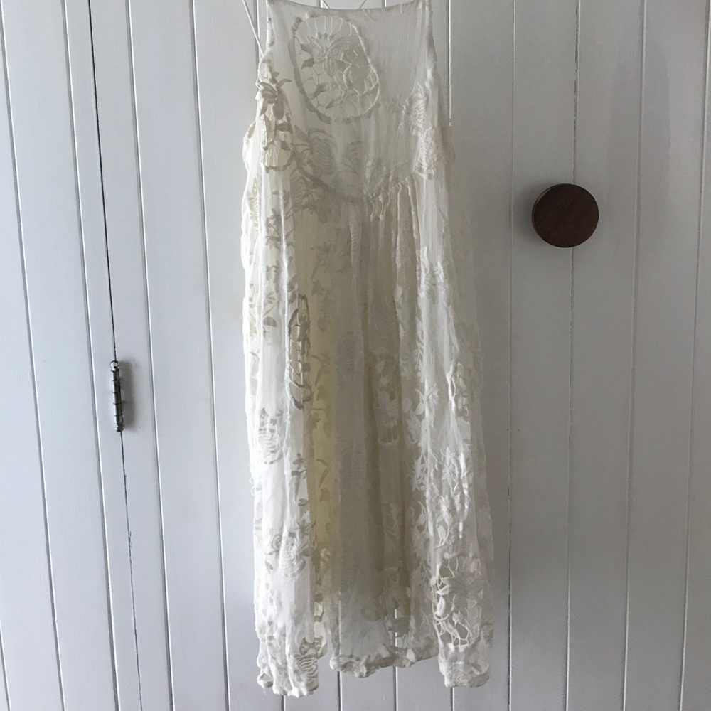 Anthropologie Cream lace dress